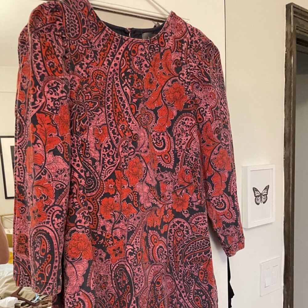 Anthropologie Paisley Corduroy Dress